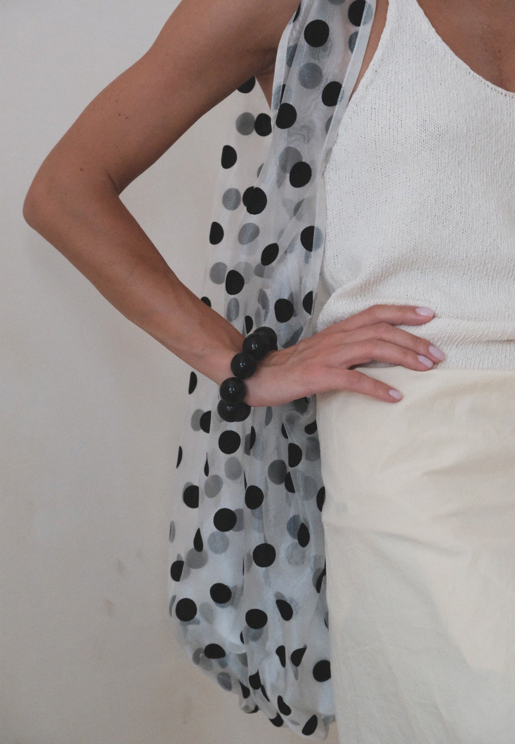 POLKA DOT SHOULDER TOTE
