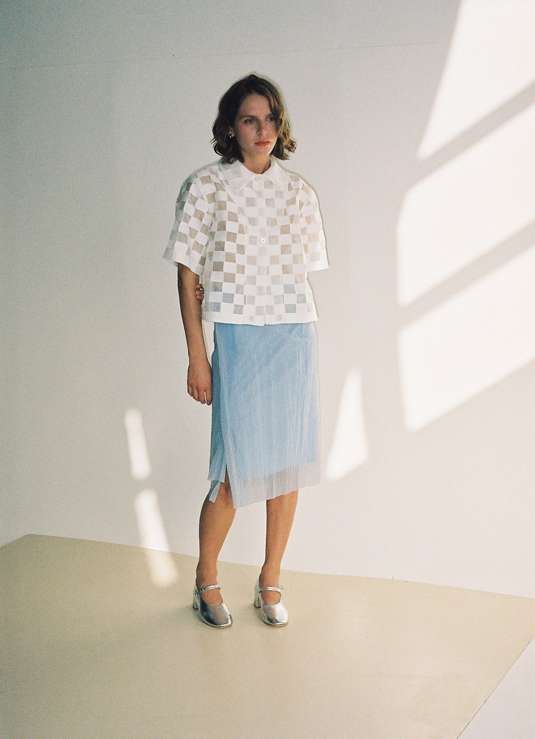 CHECKED SHIRT — WHITE