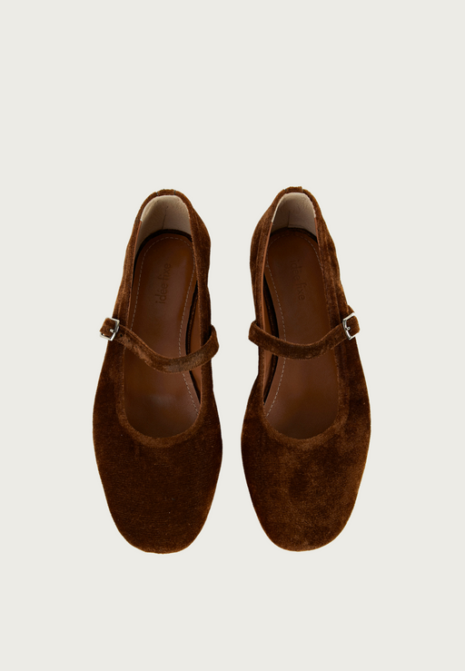 RIVER MARY JANES 005 - BROWN VELVET