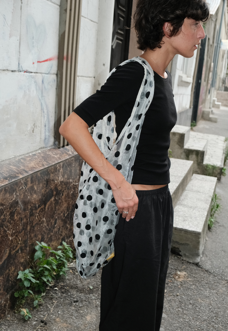 POLKA DOT SHOULDER TOTE