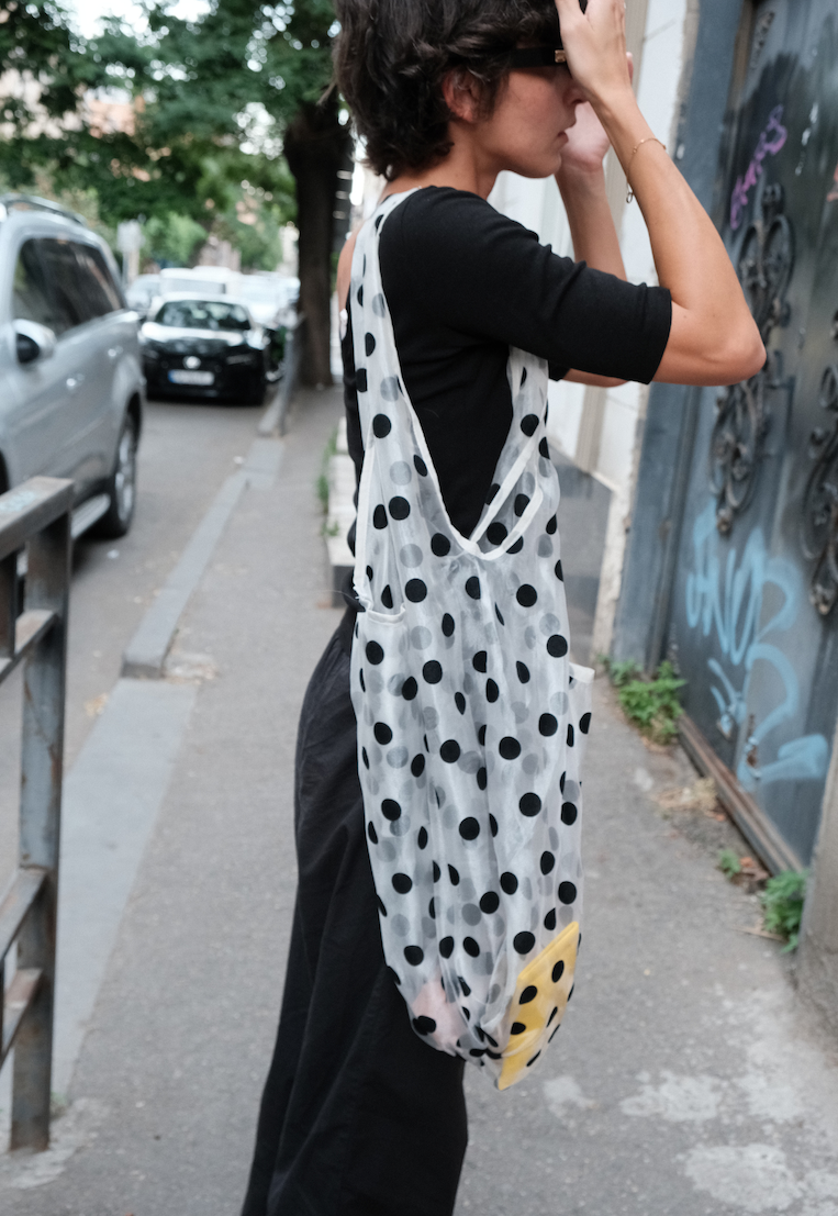 POLKA DOT SHOULDER TOTE