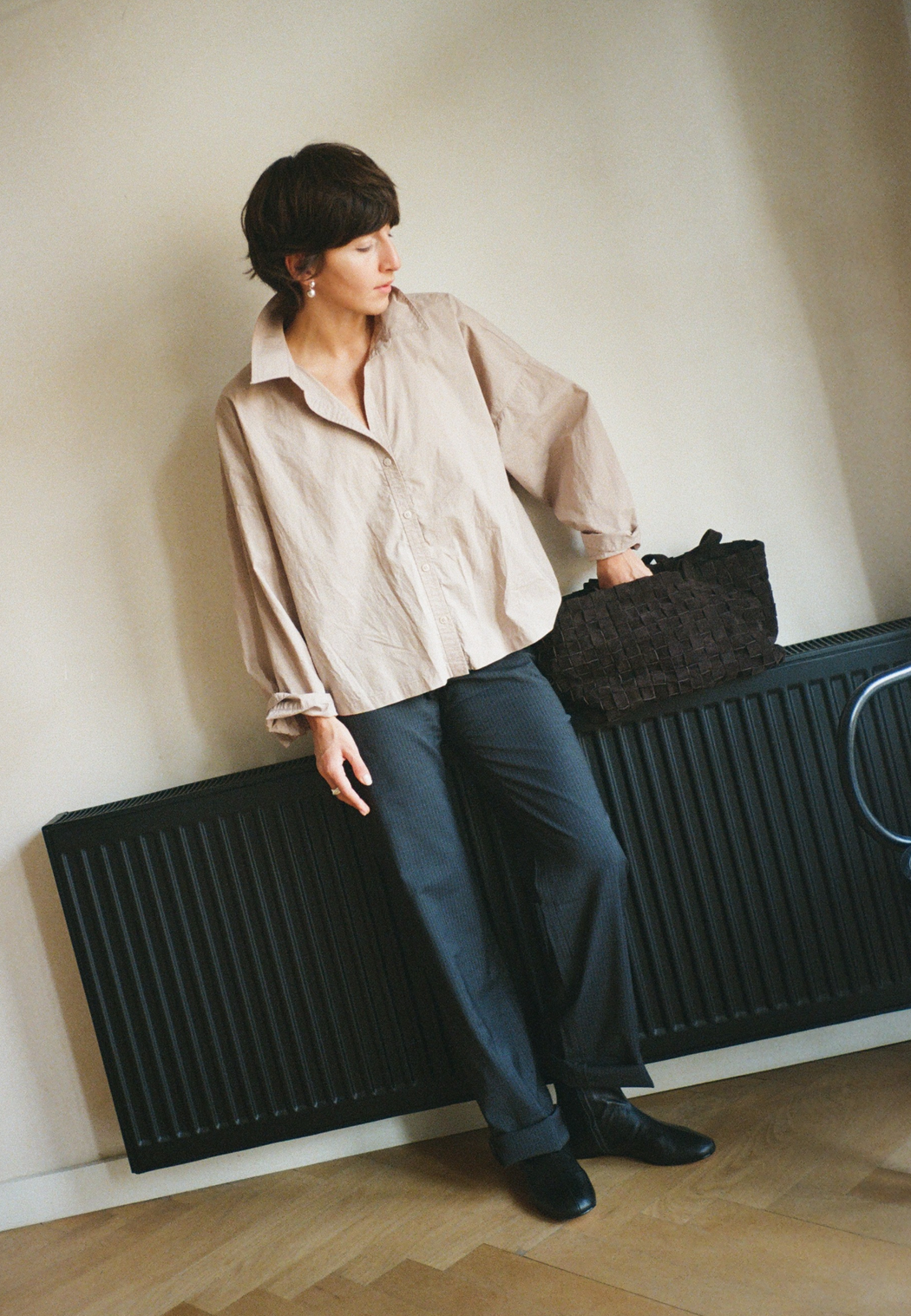 Shaker Basket Bag | Brown Suede